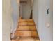 Stairway with wooden stairs and walls in need of repair offering renovation opportunity at 907 S Ohio St, Sheridan, IN 46069