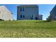 Expansive backyard featuring a gentle slope, bordered by neighboring homes and a clear blue sky at 9074 Larson Dr, Pendleton, IN 46064