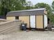 View of the home's shed with easy access and two large doors at 9510 N Cooney Rd, Mooresville, IN 46158