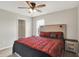 Stylish bedroom featuring modern bed, and a well-organized closet for added convenience at 10236 Arctic Edge Dr, Indianapolis, IN 46239