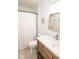 Bathroom featuring a shower with curtain, toilet, and vanity with neutral fixtures at 1046 Timber Creek Dr # 3, Carmel, IN 46032