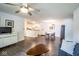 Open-concept living area flows into dining and kitchen, great for modern living at 1046 Timber Creek Dr # 3, Carmel, IN 46032