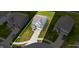 Aerial view of the property showcases its landscaped yard, modern exterior, and neighborhood setting at 1464 Buckland Ct, Avon, IN 46123