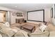 Basement entertainment area with large screen and comfortable seating at 15378 Dorman Ct, Fishers, IN 46040