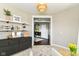Bright bedroom featuring stylish decor and a view into the foyer at 15378 Dorman Ct, Fishers, IN 46040
