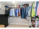Walk-in closet with shelving, hanging rods, and visible storage, showcasing optimal organization at 15378 Dorman Ct, Fishers, IN 46040