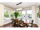 Bright dining room with a view of the pool and backyard at 15378 Dorman Ct, Fishers, IN 46040