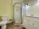 Bathroom with a shower and vanity, offering a functional space at 1760 Pumpkinvine Hill Rd, Martinsville, IN 46151