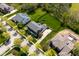 Aerial view of a house with a well-maintained lawn and a fenced backyard offering privacy and space for outdoor activities at 1787 Halifax St, Carmel, IN 46032