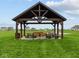 Community pavilion featuring picnic tables and a seating area, perfect for outdoor gatherings and relaxation at 1874 Victor Higgins Dr, Shelbyville, IN 46176