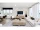 Bright and airy living room with modern furnishings, a large window, and wood-style flooring at 3279 Morab Dr, Zionsville, IN 46077