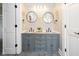 Charming bathroom with double vanity, granite countertop, and modern fixtures at 33 N Beville Ave, Indianapolis, IN 46201
