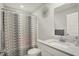 Bathroom featuring modern fixtures and a decorative shower curtain at 3719 Lexham Ct, Danville, IN 46122