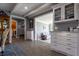 Bright living room with lots of storage, and hardwood flooring at 3829 Waycross Dr, Columbus, IN 47203