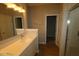 Bathroom featuring a modern vanity with cultured marble top and a glass-enclosed shower at 3998 Bozeman Way, Bargersville, IN 46106