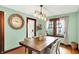Inviting dining room featuring a wood table, stylish lighting, and neutral decor at 5015 Carrollton Ave, Indianapolis, IN 46205