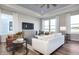 Bright living room boasts large windows, comfortable seating, and a contemporary entertainment center at 13324 Roundtop Rd, Noblesville, IN 46060