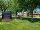 Porter Visitors Center sign on a manicured lawn, framed by mature trees and a building at 1428 Aster Dr, Shelbyville, IN 46176