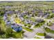 Aerial view of a charming neighborhood showcasing well-maintained homes and lush green landscapes at 18820 Wychwood Pl, Noblesville, IN 46062