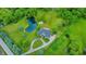 Stunning aerial view of a home with a pond, lush greenery, and an expansive yard at 1933 S 825 E, Zionsville, IN 46077