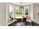 Breakfast nook area with a round table surrounded by large bay windows overlooking the yard at 1933 S 825 E, Zionsville, IN 46077