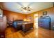 Bedroom featuring hardwood floors, a ceiling fan, and ample natural light at 2221 W County Road 500 N, Danville, IN 46122