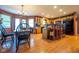Eat-in kitchen featuring a spacious layout, wood cabinets, and an island with bar seating at 2221 W County Road 500 N, Danville, IN 46122