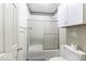 Clean bathroom with a tub and shower combination, and ample storage space at 3134 W Hickory Woods Dr, Greenfield, IN 46140