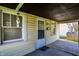 Cozy porch area with painted wood flooring and 'Beware of Dog' sign, adding charm and a touch of humor at 3609 N Keystone Ave, Indianapolis, IN 46218