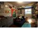 Bedroom with an artistic motif and personal touches at 4644 N Ritter Ave, Indianapolis, IN 46226