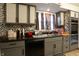 The kitchen has gray cabinets and gray backsplash at 4644 N Ritter Ave, Indianapolis, IN 46226