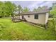 Backyard view of house with wooden deck and lush greenery at 4718 Tempe Ct, Indianapolis, IN 46241
