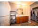Bathroom featuring a double vanity, a shower with curtain, and a walk-in closet at 505 Shallowroot Ln, Sheridan, IN 46069