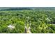 Beautiful aerial view showcasing gated community entrance with lush trees leading to elegant homes at 5800 Lawrence Dr, Indianapolis, IN 46226