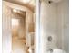 Neutral bathroom shows shower, toilet, and sink at 647 Coffey St, Indianapolis, IN 46221