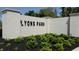 A brick entrance welcomes residents and visitors to Lyons Park at 811 J Mccool Way, Greenwood, IN 46142