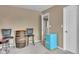 A stylish game room with a wet bar, custom barrel table, and retro mini-fridge for added convenience at 8704 New Heritage Dr, Indianapolis, IN 46239