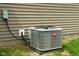 Exterior view of the home's air conditioning unit sitting on a concrete pad at 8732 Wicklow Way, Brownsburg, IN 46112