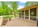 Spacious back deck overlooking the private backyard and screened in porch at 9324 W Point Pl, Indianapolis, IN 46268