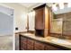 Bathroom with double vanity and tiled shower at 12257 Driftstone Dr, Fishers, IN 46037