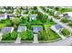 Aerial view showcasing a well-planned neighborhood with tree-lined streets, manicured lawns, and varying home designs at 13209 Westwood Ln, Fishers, IN 46038