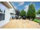 Expansive back deck features outdoor seating, mature landscaping, and backyard views, perfect for relaxing at 14030 Avalon East Dr, Fishers, IN 46037