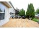 Expansive back deck features outdoor seating, mature landscaping, and backyard views, perfect for relaxing at 14030 Avalon East Dr, Fishers, IN 46037