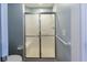 Updated bathroom with a glass-enclosed shower and modern fixtures at 16628 Brownstone Ct, Westfield, IN 46074
