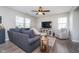 Bright living room featuring a cozy sofa, large windows, and modern decor at 3016 Gibbert Ln, Westfield, IN 46074