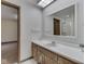 Bathroom showcasing a vanity and walk-in shower at 31 N Restin Rd, Greenwood, IN 46142