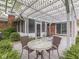 Outdoor patio featuring a white pergola, table with chairs, and comfortable seating, perfect for relaxing and entertaining at 31 N Restin Rd, Greenwood, IN 46142