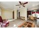 Inviting living area featuring hard surface flooring and a view of the dining area at 3514 Eisenhower Dr, Indianapolis, IN 46224