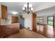 The kitchen has retro features, stainless steel appliances and an open layout at 3605 Redfern Dr, Indianapolis, IN 46237