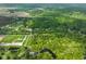 Expansive aerial view showcases the lush greenery and tranquil pond of this property at 3660 S Conservation Club Rd, Morgantown, IN 46160